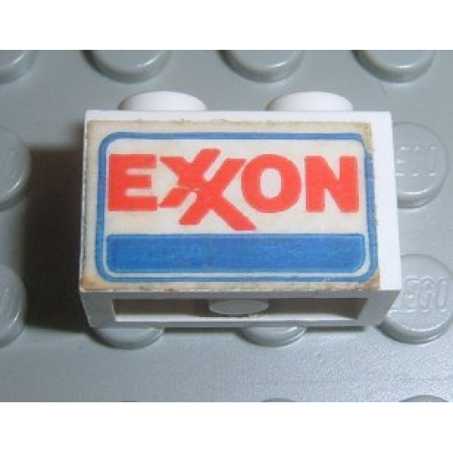 Деталь LEGO 3004pb071 Brick 1 x 2 with Exxon Logo Pattern on Both Sides (Stickers) - Set 6375-2