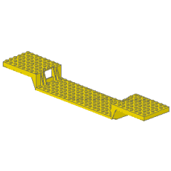 Train Base 6 x 34 Split-Level with Bottom Tubes (Undetermined Type) - Yellow