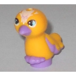 Bird, Friends Style, Feet Joined with Molded Medium Lavender Beak, Feathers and Toes and Printed Medium Azure Eyes and White Forehead with Filigree Pattern (Elves Sebastian)