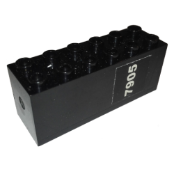 Brick, Modified 2 x 6 x 2 Weight - Bottom Sealed, Dimple on Ends with White '7905' Pattern (Sticker) - Set 7905 Brick, Modified 2 x 6 x 2 Weight - Bottom Sealed, Dimple on Ends with White '7905' Pattern (Sticker) - Set 7905