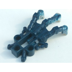 Bionicle Foot Piraka Clawed with Marbled Pearl Light Gray Pattern - Dark Blue