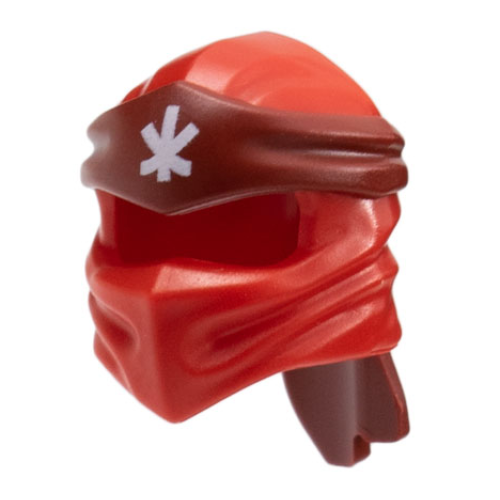 Деталь LEGO 40925pb29 Minifigure, Headgear Ninjago Wrap Type 4 with Molded Dark Red Headband and Printed White Ninjago Logogram Letter K Pattern