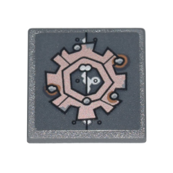 Road Sign 2 x 2 Square with Open O Clip with Copper Gear, Silver Rivets and Rust Pattern (Sticker) - Set 70840 Road Sign 2 x 2 Square with Open O Clip with Copper Gear, Silver Rivets and Rust Pattern (Sticker) - Set 70840