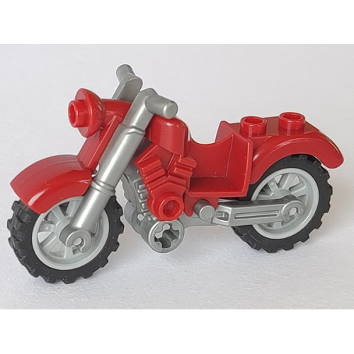 Деталь LEGO 85983c02 Motorcycle Vintage with Flat Silver Chassis and Light Bluish Gray Wheels