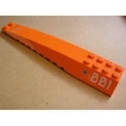 Wedge 16 x 4 Triple Curved with Reinforcements with Bullet Hole and '001' on Left Side Pattern (Sticker) - Set 7705