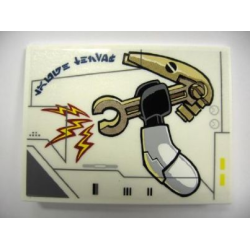 Slope 10 6 x 8 with Battle Droid Head Pattern Model Left Side (Sticker) - Set 10195