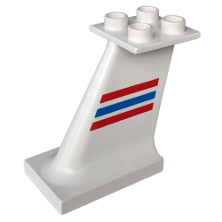 Duplo Airplane Jetliner Tail with Red and Blue Stripes Pattern Duplo Airplane Jetliner Tail with Red and Blue Stripes Pattern