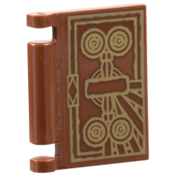 Minifigure, Utensil Book Cover with Gold Circles and Lines Pattern (The Darkhold)