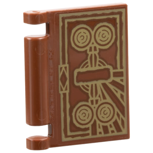 Деталь LEGO 24093pb065 Minifigure, Utensil Book Cover with Gold Circles and Lines Pattern (The Darkhold)
