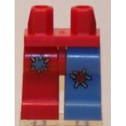 Hips and 1 Medium Blue Left Leg with Red Patch, 1 Red Right Leg with Medium Blue Patch Pattern Hips and 1 Medium Blue Left Leg with Red Patch, 1 Red Right Leg with Medium Blue Patch Pattern