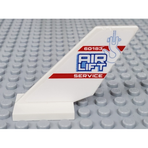 Деталь LEGO 6239pb094 Tail Shuttle with '60183 AIR LIFT SERVICE' and Hook Pattern on Both Sides (Stickers) - Set 60183