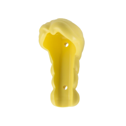 Mini Doll, Hair Long Ponytail, French Braided, Blunt End, Hole on Top, 2 Holes on Back - Bright Light Yellow