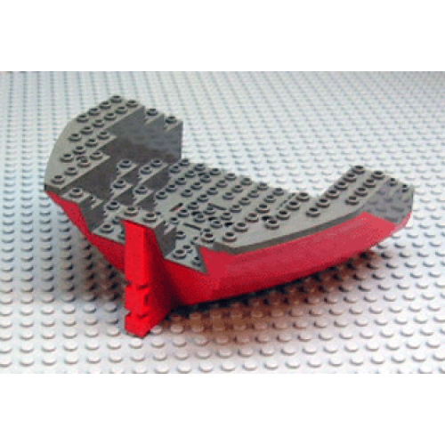 Деталь LEGO 2558c04 Boat, Hull Large Stern 14 x 16 x 5 1/3 with Dark Gray Top (2558 / 2559)
