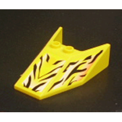 Windscreen 6 x 4 x 1 1/3 with Bottom Tabs and Hollow Studs with Black Tiger Stripes Pattern (Stickers) - Set 6616 Windscreen 6 x 4 x 1 1/3 with Bottom Tabs and Hollow Studs with Black Tiger Stripes Pattern (Stickers) - Set 6616