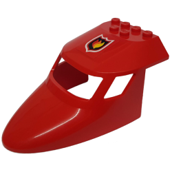 Aircraft Fuselage Forward Top Curved 6 x 10 x 4 with 3 Window Panes with Fire Logo Pattern (Sticker) - Set 7206 Aircraft Fuselage Forward Top Curved 6 x 10 x 4 with 3 Window Panes with Fire Logo Pattern (Sticker) - Set 7206