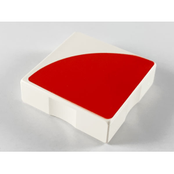 Duplo, Tile 2 x 2 with Shape Red Quarter Circle Pattern Duplo, Tile 2 x 2 with Shape Red Quarter Circle Pattern