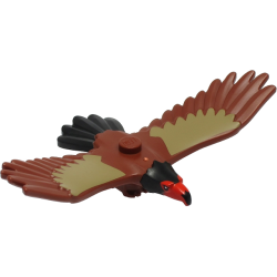 Eagle with Red and Black Head, Black Tail Feathers and Dark Tan Wings Pattern Eagle with Red and Black Head, Black Tail Feathers and Dark Tan Wings Pattern