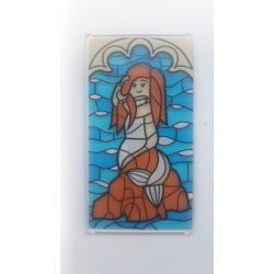 Glass for Window 1 x 4 x 6 with Stained Glass Mermaid Sitting on Rock Pattern (Sticker) - Set 75948 Glass for Window 1 x 4 x 6 with Stained Glass Mermaid Sitting on Rock Pattern (Sticker) - Set 75948
