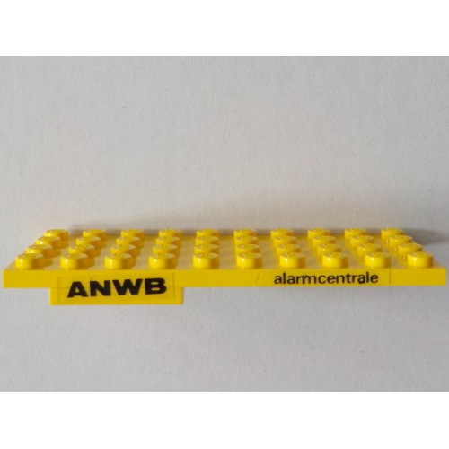 Деталь LEGO BA298pb01 Stickered Assembly 10 x 4 x 2 / 3 with 'ANWB' and 'alarmcentrale' Pattern on Both Sides (Stickers) - Set 1590-2 - 1 Plate 4 x 10, 2 Plate 1 x 3