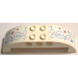 Slope, Curved 8 x 2 x 2 Double with Bright Light Blue Vines and Magenta Sparkles Pattern on Both Sides (Stickers) - Set 43192 Slope, Curved 8 x 2 x 2 Double with Bright Light Blue Vines and Magenta Sparkles Pattern on Both Sides (Stickers) - Set 43192