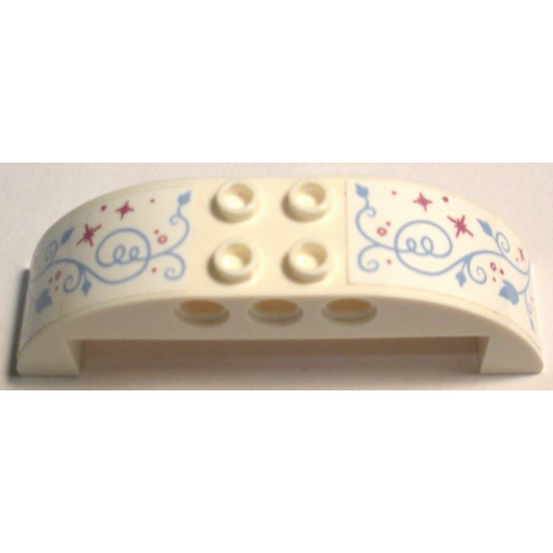 Деталь LEGO 11290pb03 Slope, Curved 8 x 2 x 2 Double with Bright Light Blue Vines and Magenta Sparkles Pattern on Both Sides (Stickers) - Set 43192