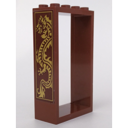 Door, Frame 2 x 4 x 6 with Gold Dragon Pattern Model Right Side (Sticker) - Set 70617 Door, Frame 2 x 4 x 6 with Gold Dragon Pattern Model Right Side (Sticker) - Set 70617
