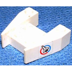 Wedge 3 1/2 x 4 without Stud Notches with Space Shuttle in Blue and Red Circle (Launch Command Logo) Pattern on Both Sides (Stickers)