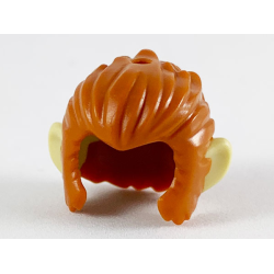 Minifigure, Hair and Sideburns, Swept Back with Molded Tan Ears Pattern Minifigure, Hair and Sideburns, Swept Back with Molded Tan Ears Pattern