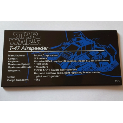 Tile 8 x 16 with Bottom Tubes, Textured Surface with Star Wars T-47 Airspeeder Pattern (Sticker) - Set 75144