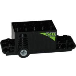 Pullback Motor 9 x 4 x 2 2/3 with Lime 'V8' Pattern on Both Sides (Stickers) - Set 8647