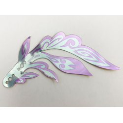 Plastic Part for Set 43184 - Mirrored Light Aqua Dragon Tail with Lavender Edges Pattern