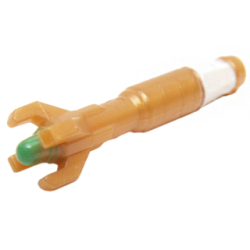 Minifigure, Utensil Tool Screwdriver with 4 Prongs with Green Tip and White Handle Pattern (Doctor Who Sonic Screwdriver)