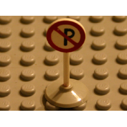 Road Sign with Post, Round with No Parking Pattern, Type 1 Base Road Sign with Post, Round with No Parking Pattern, Type 1 Base
