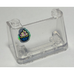 Windscreen 2 x 4 x 2 with Cupcake with Frosting Pattern (Sticker) - Set 41366 Windscreen 2 x 4 x 2 with Cupcake with Frosting Pattern (Sticker) - Set 41366