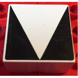 Duplo, Tile 2 x 2 x 1 with Shape Black Inverse Isosceles Triangle Pattern Duplo, Tile 2 x 2 x 1 with Shape Black Inverse Isosceles Triangle Pattern