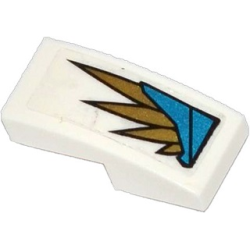 Slope, Curved 2 x 1 x 2/3 with Blue Armor Plates and Gold Feathers Pattern Model Right Side (Sticker) - Set 70124 Slope, Curved 2 x 1 x 2/3 with Blue Armor Plates and Gold Feathers Pattern Model Right Side (Sticker) - Set 70124