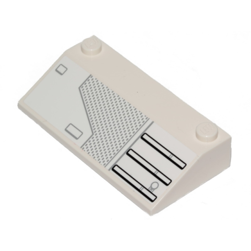 Деталь LEGO 58181pb14L Slope 33 3 x 6 without Inner Walls with SW X-wing Hull Plates Pattern Model Left Side (Sticker) - Set 75301