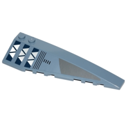 Wedge 10 x 3 Right with White Triangles Pattern (Sticker) - Set 75041