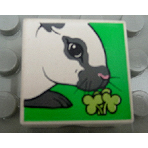 Деталь LEGO 2756pb288 Duplo, Tile 2 x 2 x 1 with Rabbit Mosaic Picture 18 Pattern