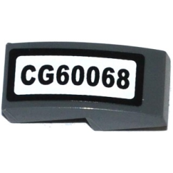 Slope, Curved 2 x 1 x 2/3 with 'CG60068' Pattern (Sticker) - Set 60068 Slope, Curved 2 x 1 x 2/3 with 'CG60068' Pattern (Sticker) - Set 60068
