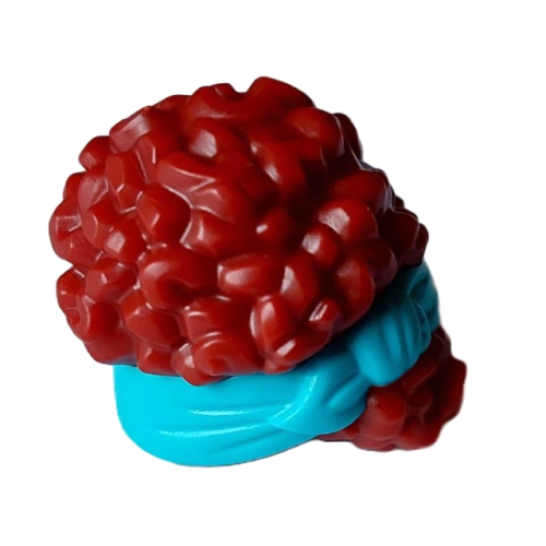 Деталь LEGO 79984pb03 Mini Doll, Hair Coiled, Pulled Up with Molded Medium Azure Head Wrap Pattern