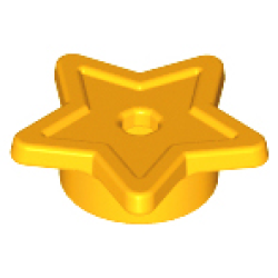 Plate, Round 1 x 1 with Star and Small Pin Hole - Bright Light Orange