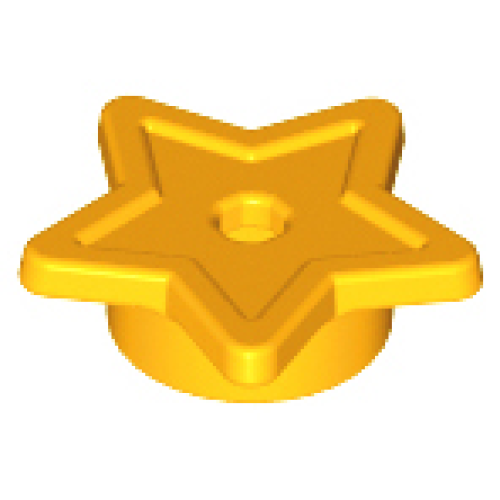 Деталь LEGO 11609 Plate, Round 1 x 1 with Star and Small Pin Hole - Bright Light Orange