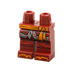 Hips and Legs with Orange Sash and Toes, Sand Blue Hems and Red Knee Wrappings Pattern Hips and Legs with Orange Sash and Toes, Sand Blue Hems and Red Knee Wrappings Pattern