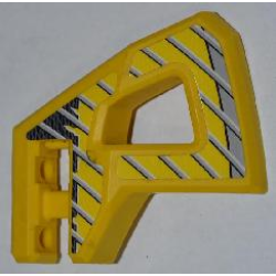 Technic, Panel RC Car Flexible Bumper Right with Gray Stripes on Yellow and Black Background Pattern (Stickers) - Set 8369-1 Technic, Panel RC Car Flexible Bumper Right with Gray Stripes on Yellow and Black Background Pattern (Stickers) - Set 8369-1