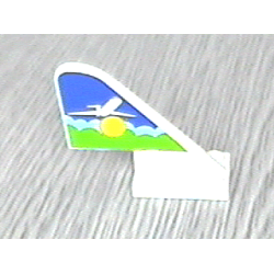 Tail with Rounded Top with Airplane above Sun and Clouds Pattern on Both Sides (Stickers) - Sets 1808 / 1817