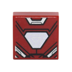 Tile 1 x 1 with Iron Man Armor and White Hexagonal Reactor Pattern Tile 1 x 1 with Iron Man Armor and White Hexagonal Reactor Pattern