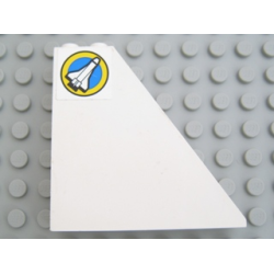 Slope 55 6 x 1 x 5 without Bottom Stud Holders with Shuttle and Yellow Circle Pattern Left (Sticker) - Set 6456 Slope 55 6 x 1 x 5 without Bottom Stud Holders with Shuttle and Yellow Circle Pattern Left (Sticker) - Set 6456