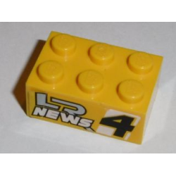 Brick 2 x 3 with 'LR NEWS 4' Pattern on Both Sides (Stickers) - Set 8152 Brick 2 x 3 with 'LR NEWS 4' Pattern on Both Sides (Stickers) - Set 8152