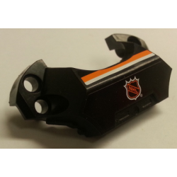 Sports Hockey Chest Protector with NHL Logo on Black Background and White and Orange Stripe Pattern (Stickers) - Set 3544 Sports Hockey Chest Protector with NHL Logo on Black Background and White and Orange Stripe Pattern (Stickers) - Set 3544